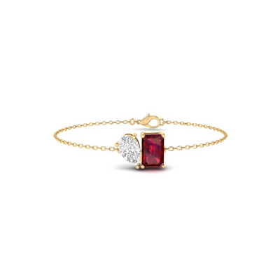 Toi et Moi Tia Bracelet in Ruby - 1.2 carat