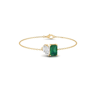 Toi et Moi Tia Bracelet in Emerald - 1.2 carat