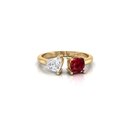 Toi et Moi Mia Ring in Ruby - 1 carat