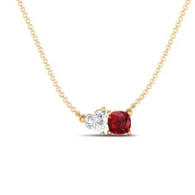 Toi et Moi Mia Necklace in Ruby - 1 carat