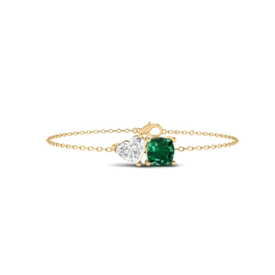 Toi et Moi Mia Bracelet in Emerald - 1 carat
