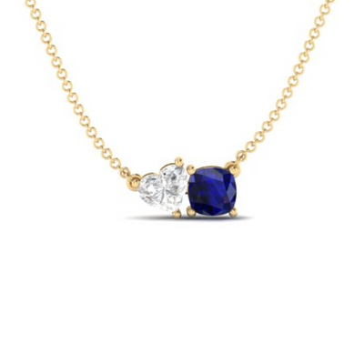 Toi et Moi Mia Necklace in Sapphire - 1 carat
