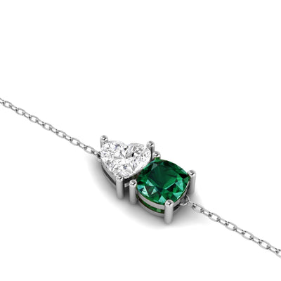 Toi et Moi Mia Bracelet in Emerald - 1 carat