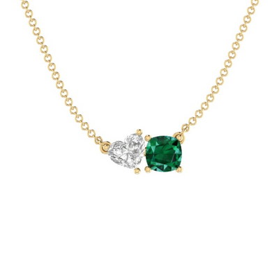 Toi et Moi Mia Necklace in Emerald - 1 carat