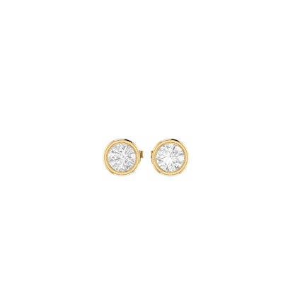 Round Soli Earrings in Bezel - 0.5 carat