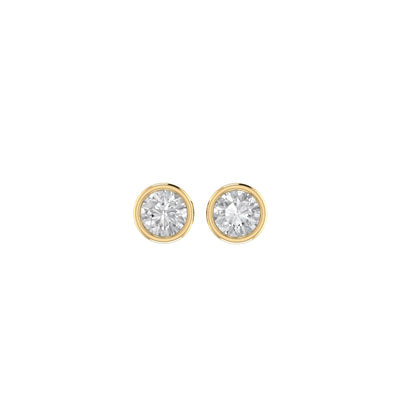 Round Soli Earrings in Bezel - 1 carat