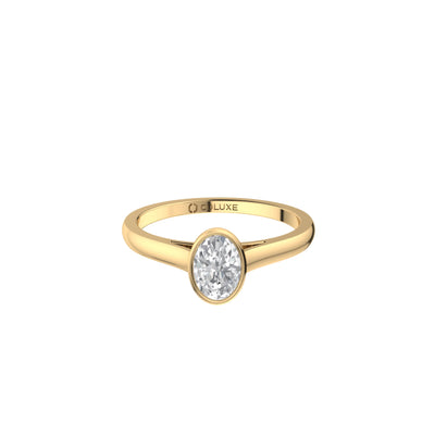 Oval Soli Ring in Bezel - 0.5 carat