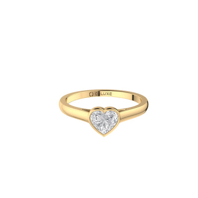 Heart Soli Ring in Bezel - 0.5 carat