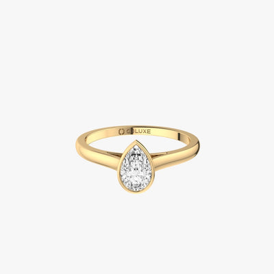 Pear Soli Ring in Bezel - 0.5 carat