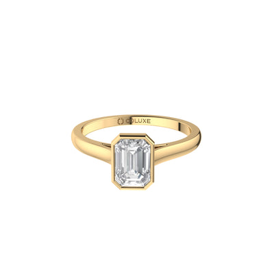 Emerald Soli Ring in Bezel - 1 carat