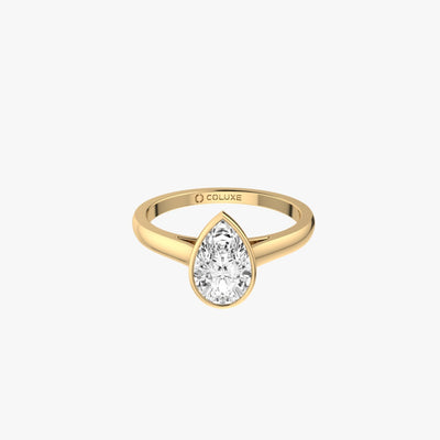 Pear Soli Ring in Bezel - 1 carat