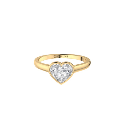Heart Soli Ring in Bezel - 1 carat