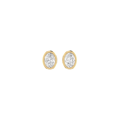 Oval Soli Earrings in Bezel - 0.5 carat