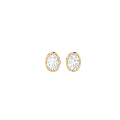 Oval Soli Earrings in Bezel - 1 carat