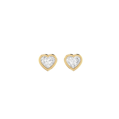 Heart Soli Earrings in Bezel - 0.5 carat