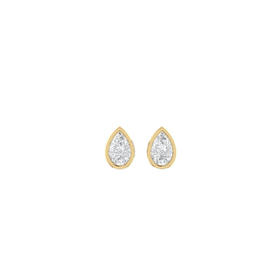 Pear Soli Earrings in Bezel - 0.5 carat