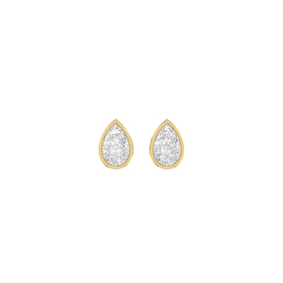 Pear Soli Earrings in Bezel - 1 carat