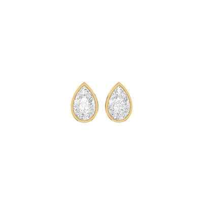Pear Soli Earrings in Bezel - 3 carats
