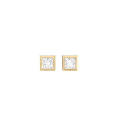 Princess Soli Earrings in Bezel - 0.5 carat