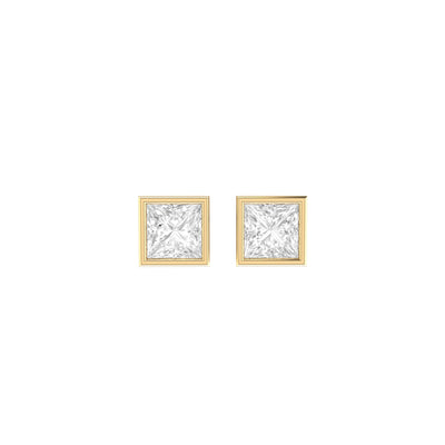 Princess Soli Earrings in Bezel - 3 carats