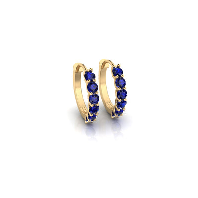 Blue Sapphire Round Ever Hoops - 0.6 carat