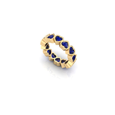 Blue Sapphire Heart Forever & Ever Ring in Bezel - 2.8 carats