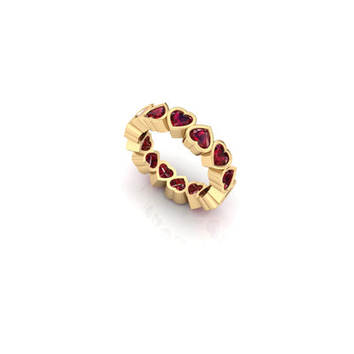Ruby Heart Forever & Ever Ring in Bezel - 2.8 carats