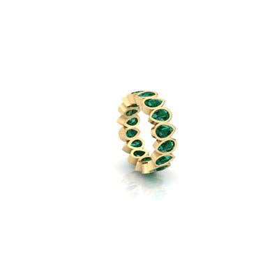 Emerald Pear Forever & Ever Ring in Bezel - 3.2 carats