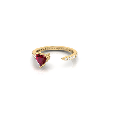 Crimson Arc Ring - 0.8 carat