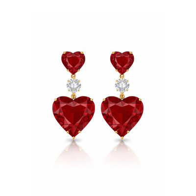 Heart Held Earrings - 9 carats