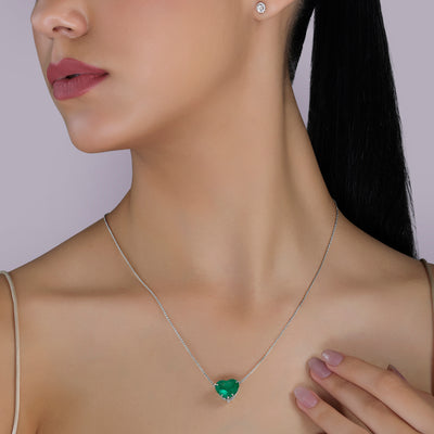 Emerald Mega Heart Necklace - 6.1 carats