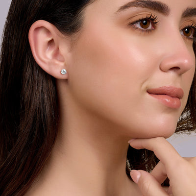 Round Soli Earrings - 1 carat