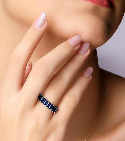 Blue Sapphire Forever and Ever Ring - 6.6 carats