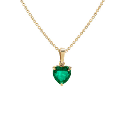 Emerald Heart Drop Pendant - 1 carat