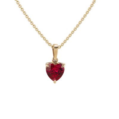 Ruby Heart Drop Pendant - 1 carat