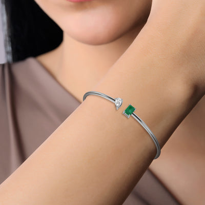 Toi et Moi Tia Bangle in Emerald - 1.2 carat