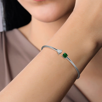 Toi et Moi Mia Bangle in Emerald - 1 carat