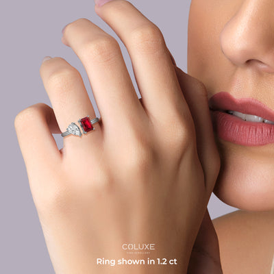 Toi et Moi Tia Ring in Ruby - 1.2 carat