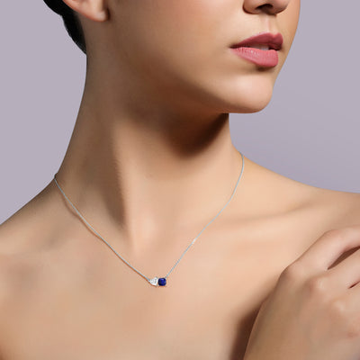 Toi et Moi Mia Necklace in Sapphire - 1 carat
