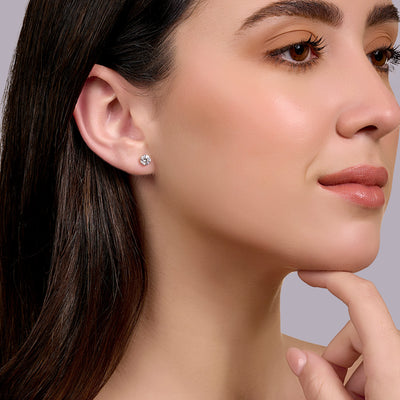 Round Soli Earrings - 1 carat