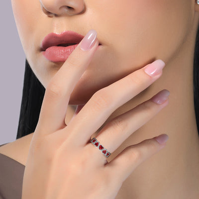 Ruby Heart Forever & Ever Ring in Bezel - 2.8 carats