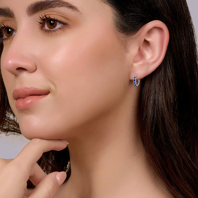 Blue Sapphire Multi-cut Ever Hoops - 0.5 carat