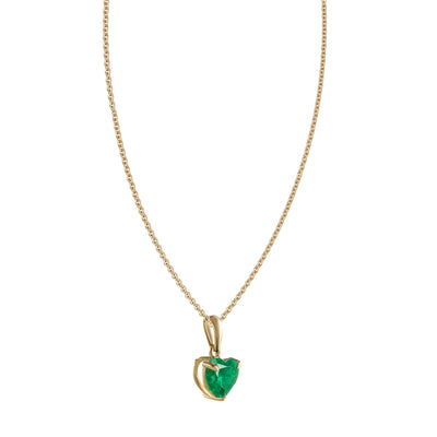 Emerald Heart Drop Pendant