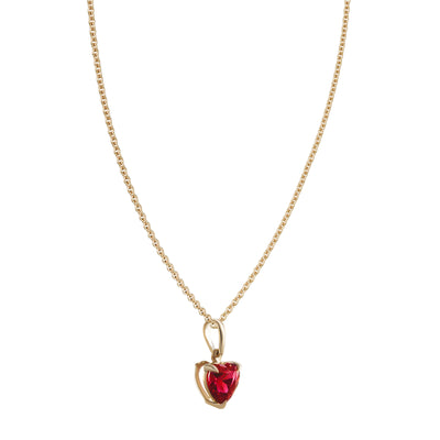 Ruby Heart Drop Pendant
